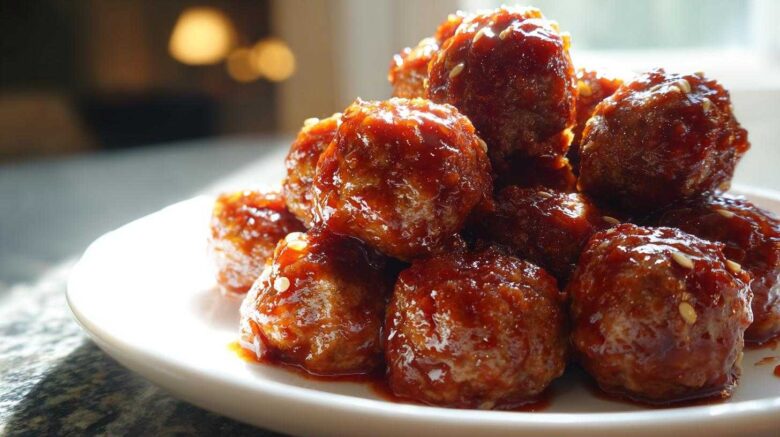 Sriracha Maple Glazed Turkey Meatballs