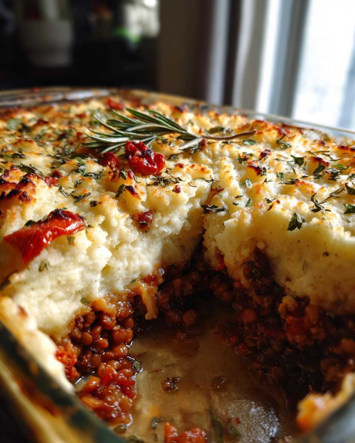 Sun-Dried Tomato Lentil Shepherd’s Pie - detail 1