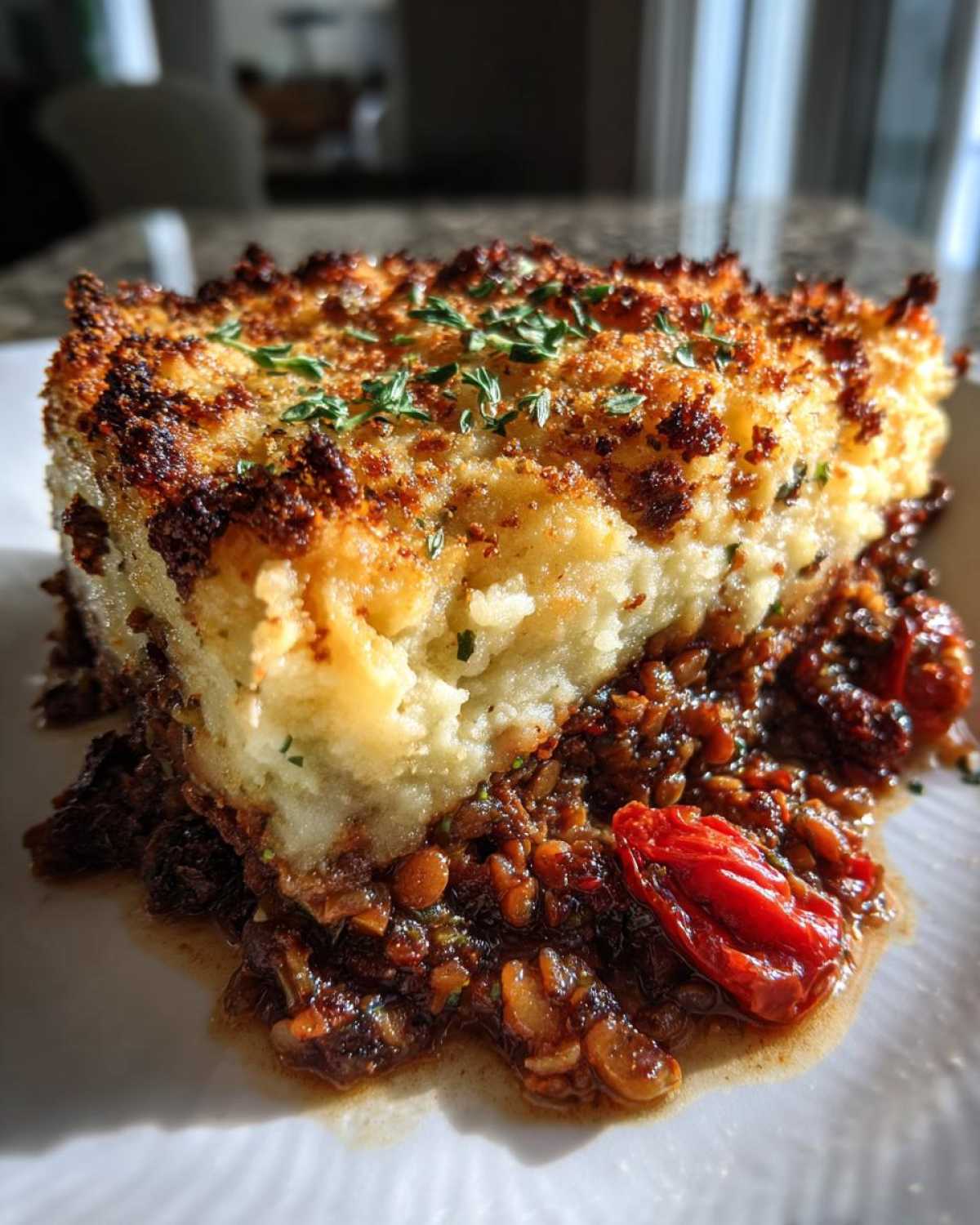 Sun-Dried Tomato Lentil Shepherd’s Pie - detail 3