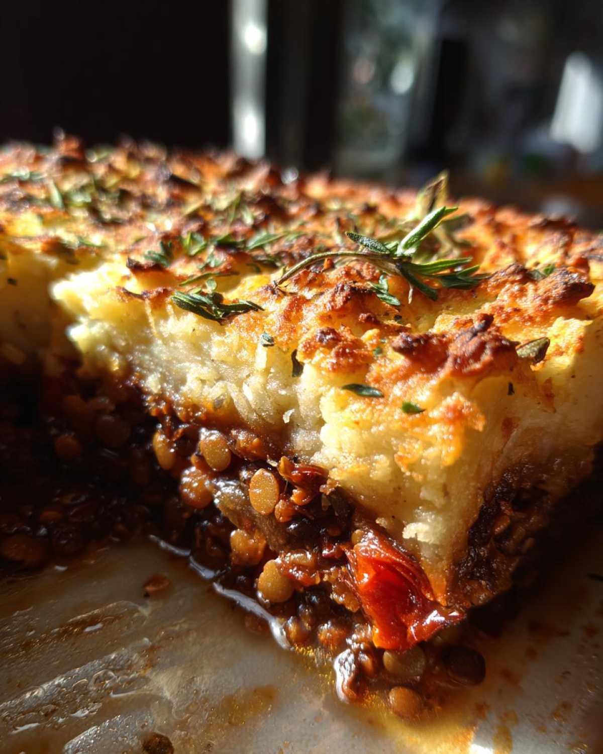Sun-Dried Tomato Lentil Shepherd’s Pie - detail 4