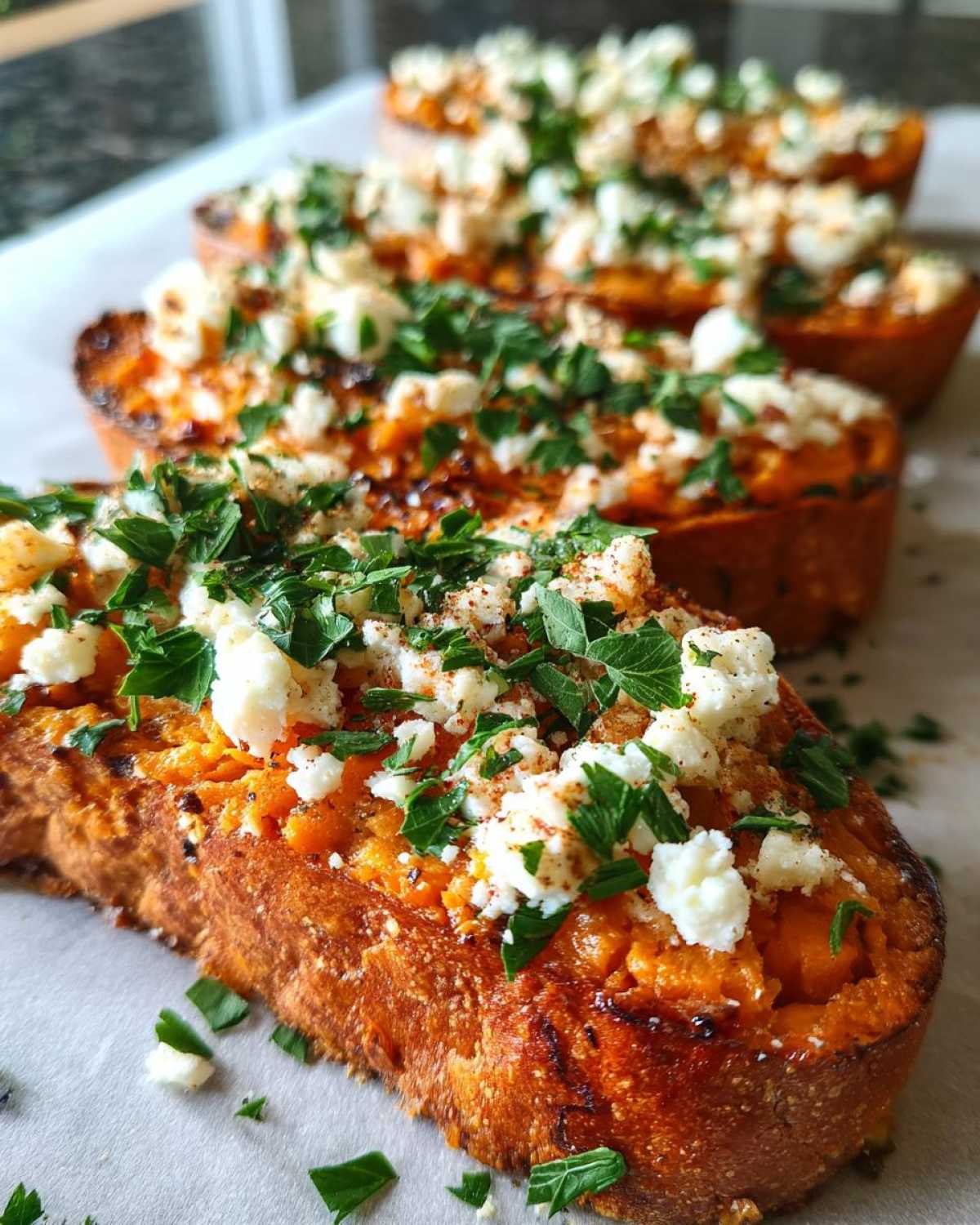 Sweet Potato Toasts with Feta Crumble - detail 3