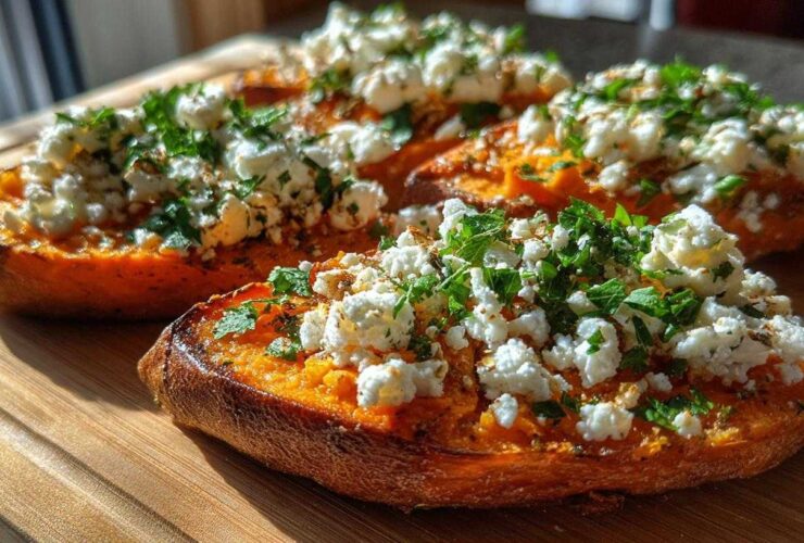 Sweet Potato Toasts with Feta Crumble