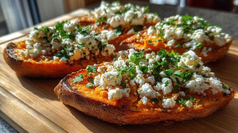 Sweet Potato Toasts with Feta Crumble