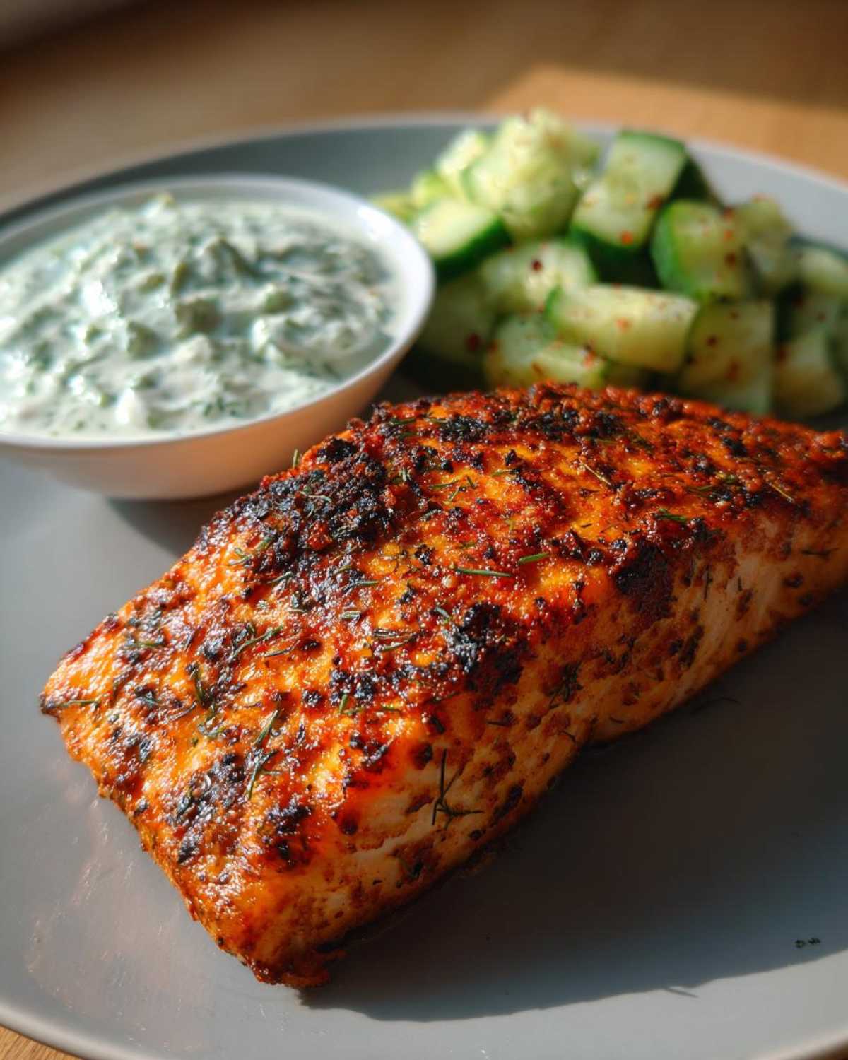 Tandoori Salmon with Cucumber Yogurt - detail 1