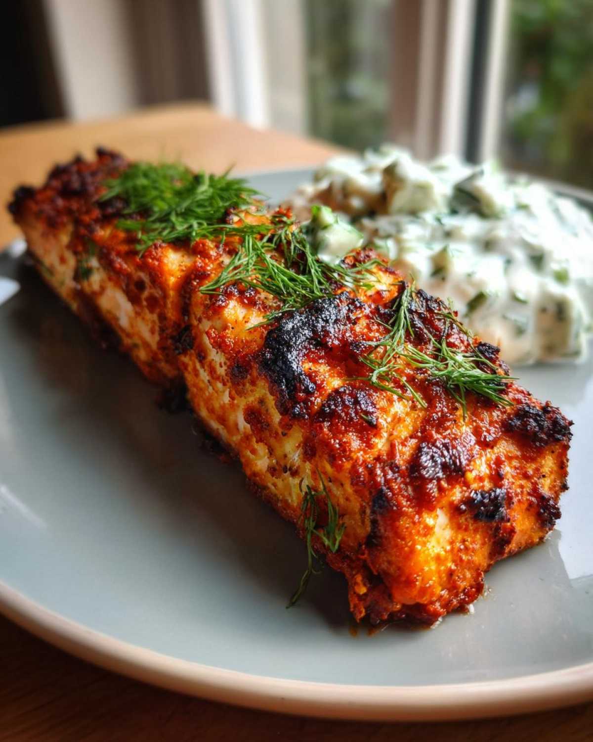 Tandoori Salmon with Cucumber Yogurt - detail 2