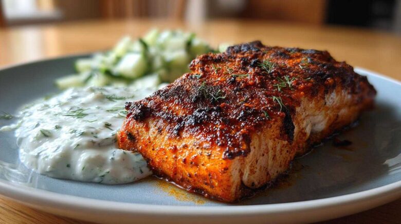 Tandoori Salmon with Cucumber Yogurt