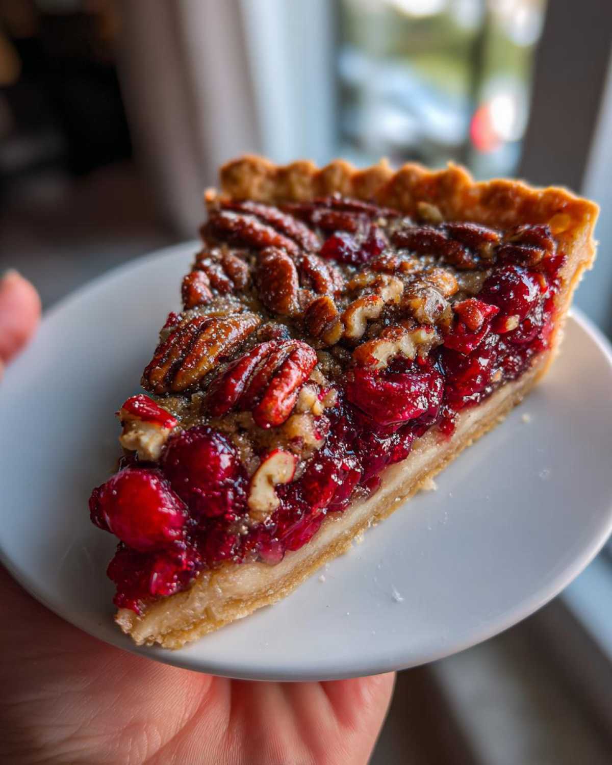 Thanksgiving Cranberry Pecan Tart - detail 1