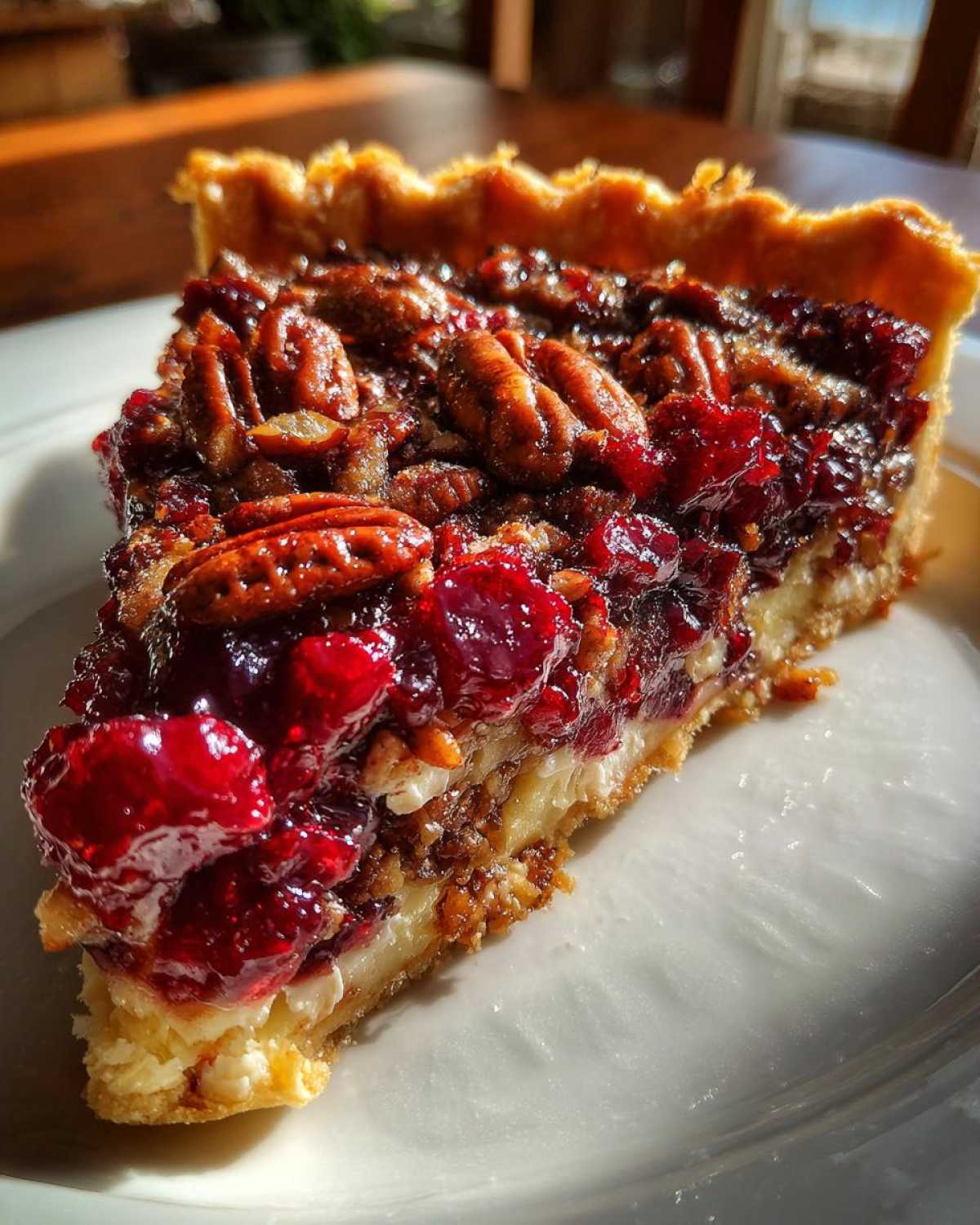 Thanksgiving Cranberry Pecan Tart - detail 2