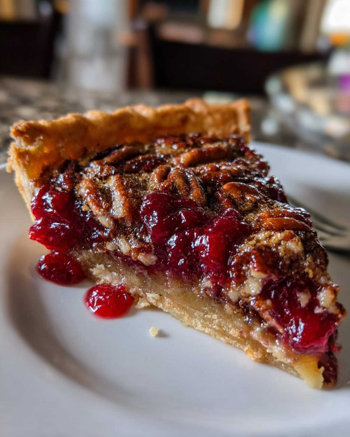 Thanksgiving Cranberry Pecan Tart - detail 3