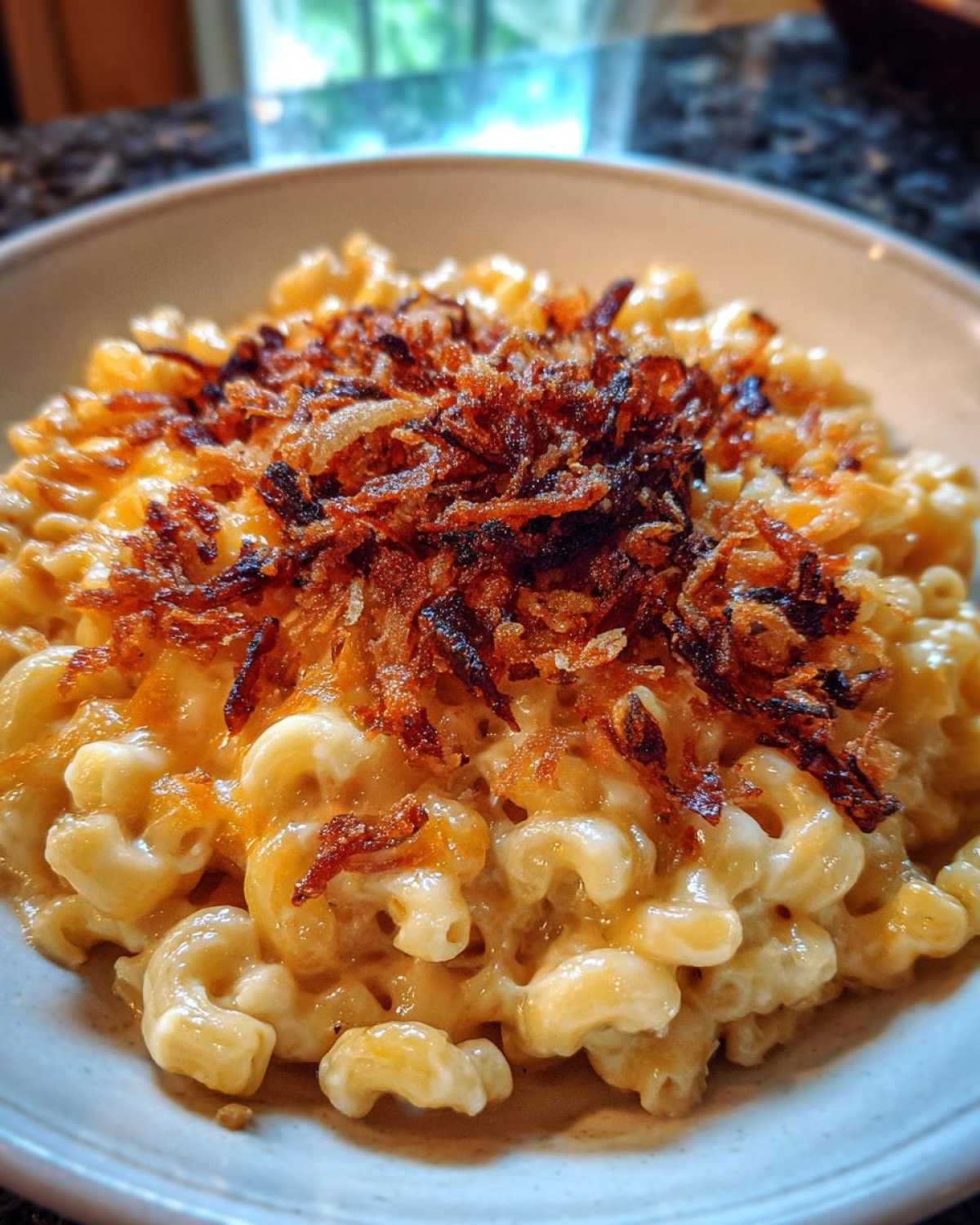 Truffle Mac and Cheese with Crispy Onions - detail 1