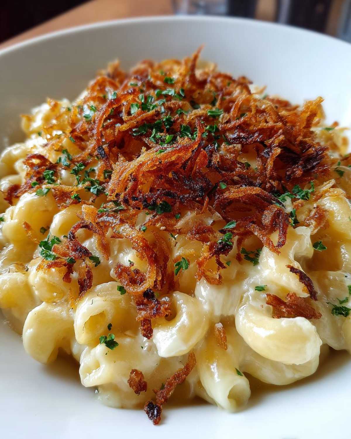 Truffle Mac and Cheese with Crispy Onions - detail 2
