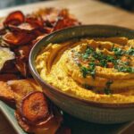 Turmeric Hummus with Veggie Chips
