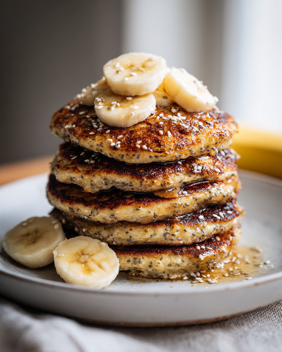 Vegan Banana Chia Pancakes - detail 2