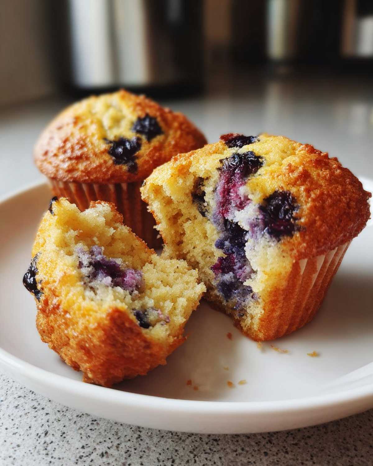 Vegan blueberry muffins - detail 1