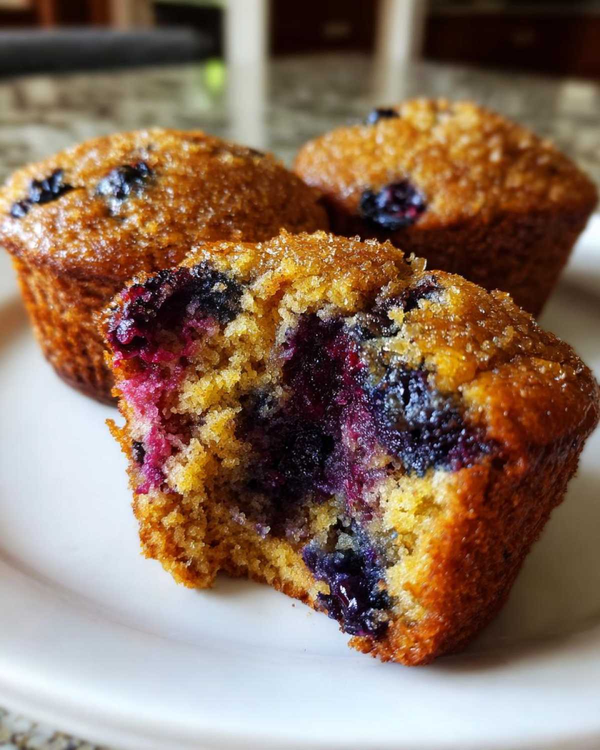 Vegan blueberry muffins - detail 2