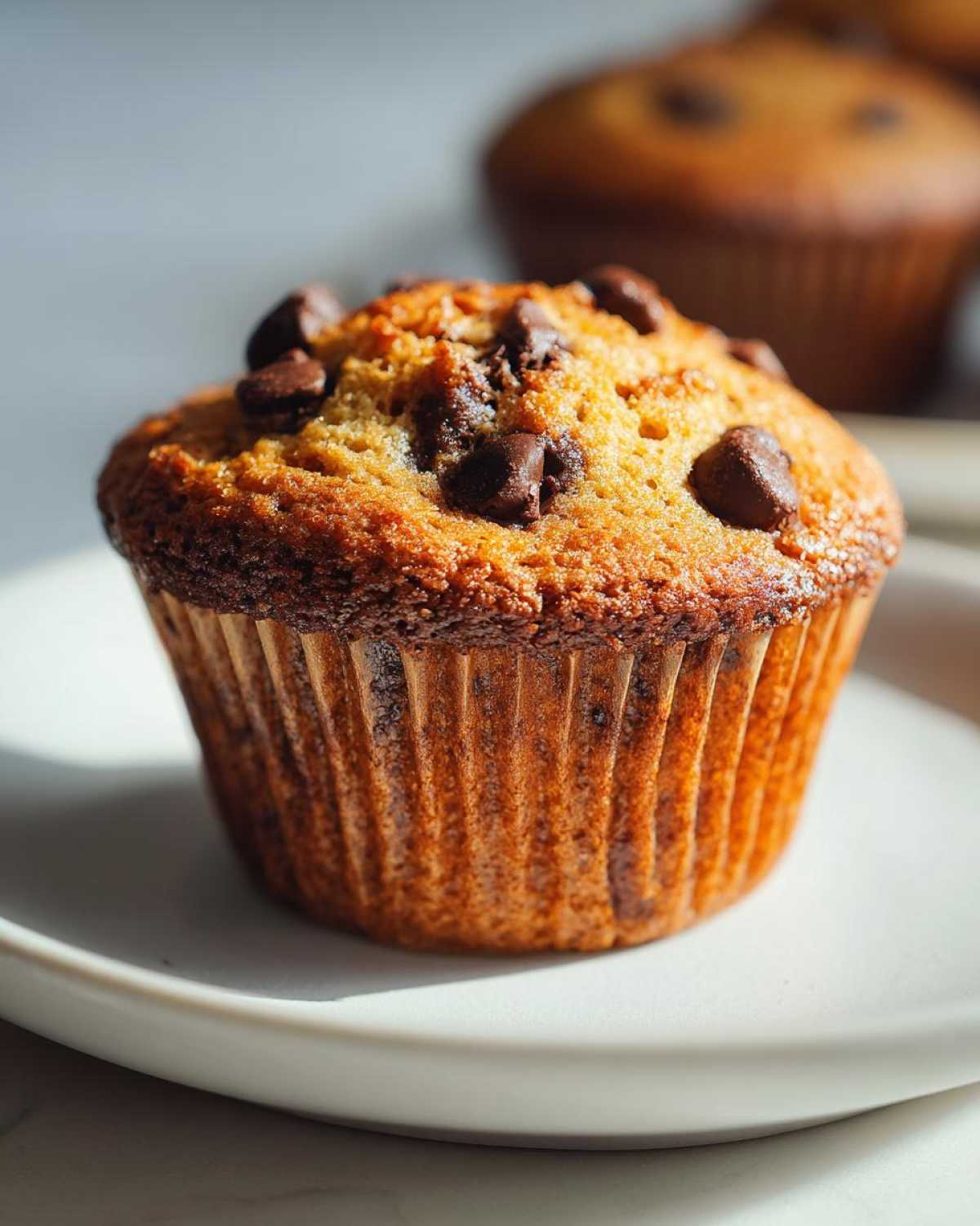 Vegan chocolate chip muffins - detail 1