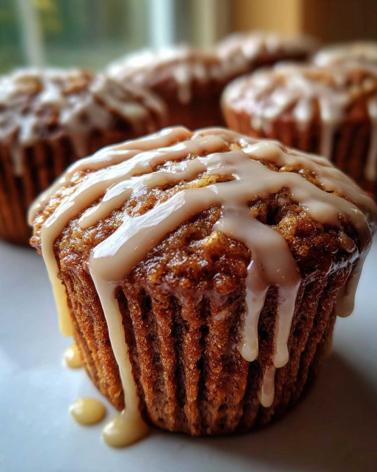Zucchini Bread Muffins with a Cinnamon Glaze - detail 2