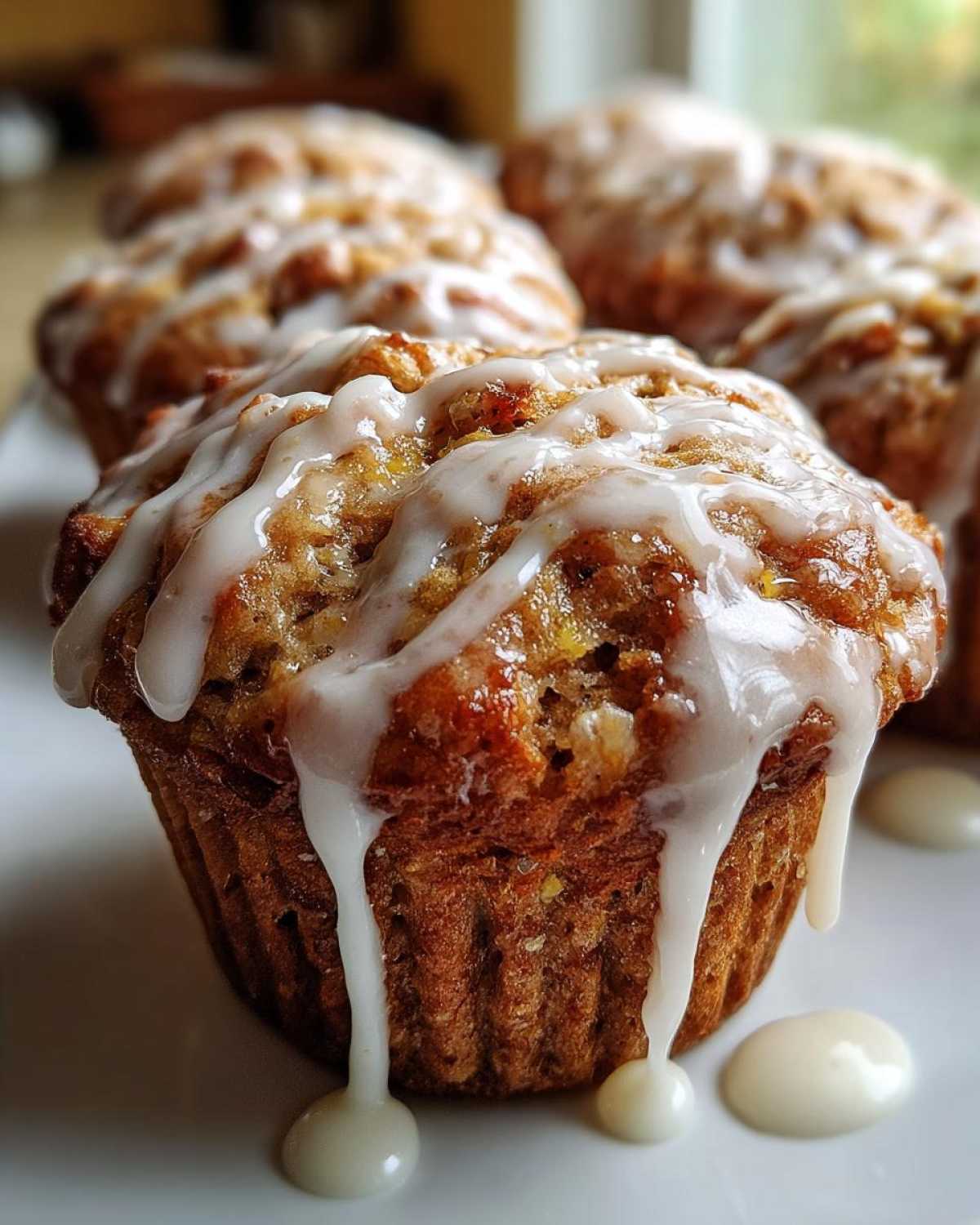 Zucchini Bread Muffins with a Cinnamon Glaze - detail 3