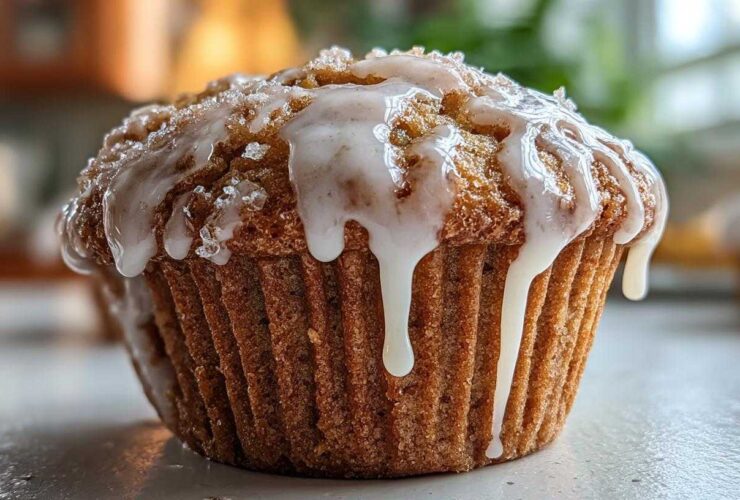Zucchini Bread Muffins with a Cinnamon Glaze