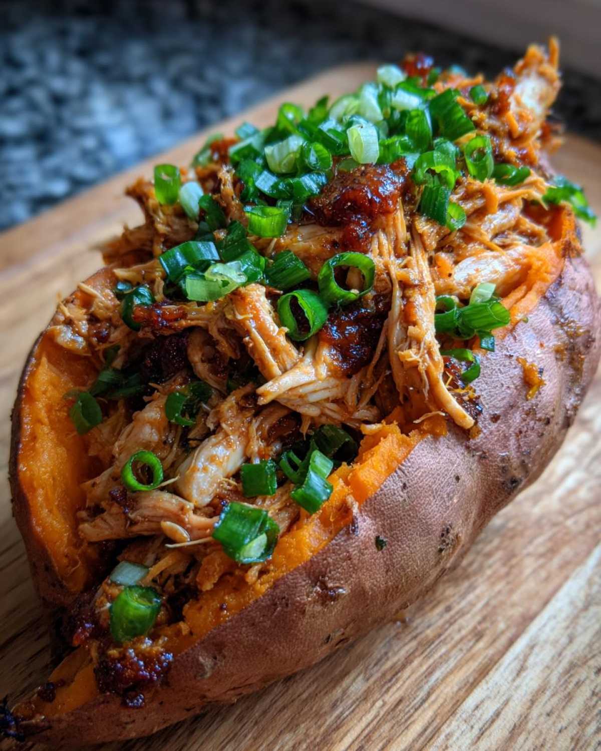 BBQ Pulled Chicken Stuffed Sweet Potatoes - detail 1