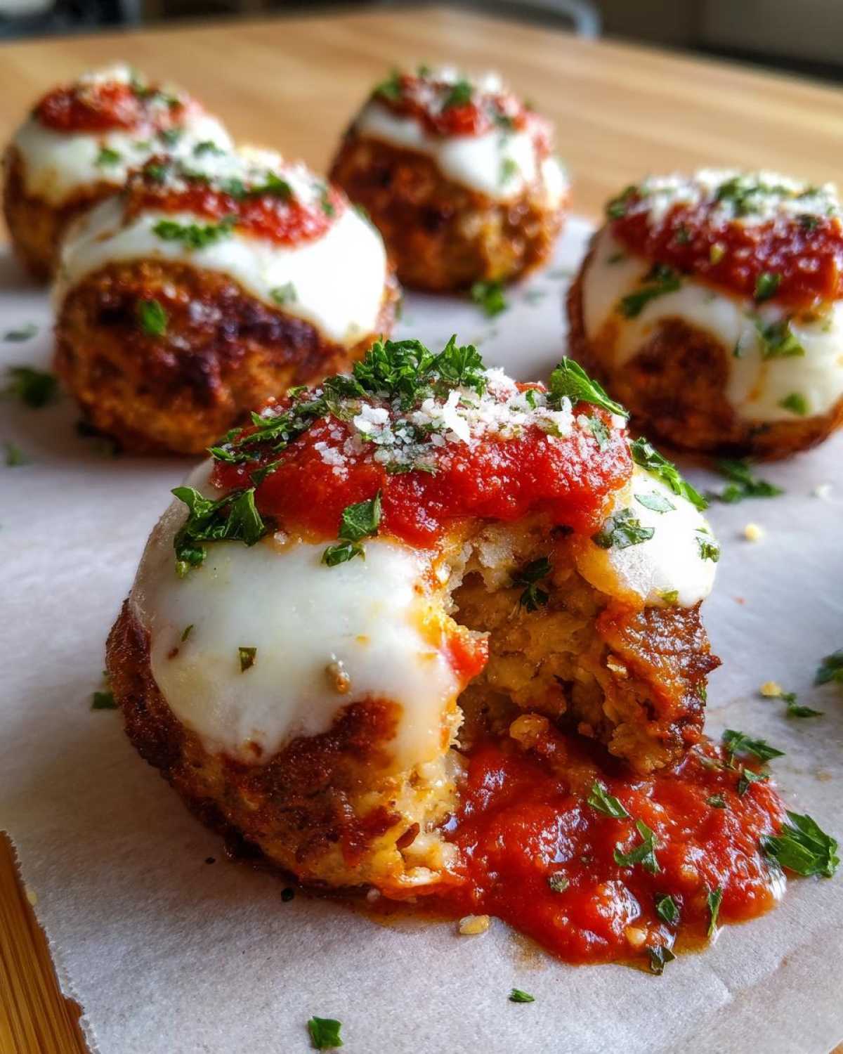 Baked Chicken Parmesan Meatballs - detail 4