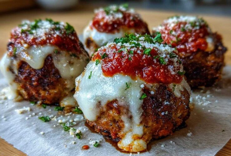 Baked Chicken Parmesan Meatballs