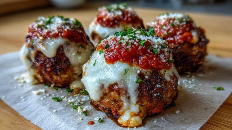 Baked Chicken Parmesan Meatballs