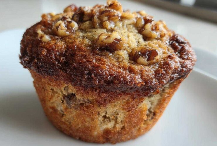 Brown Sugar Walnut Banana Muffins