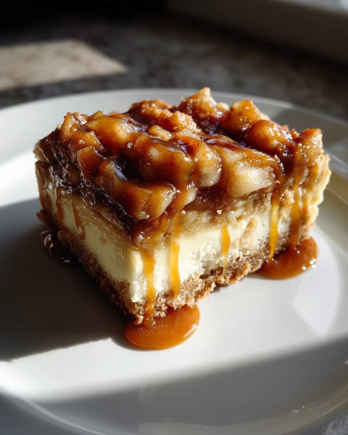 Caramel Apple Cheesecake Bars - detail 2