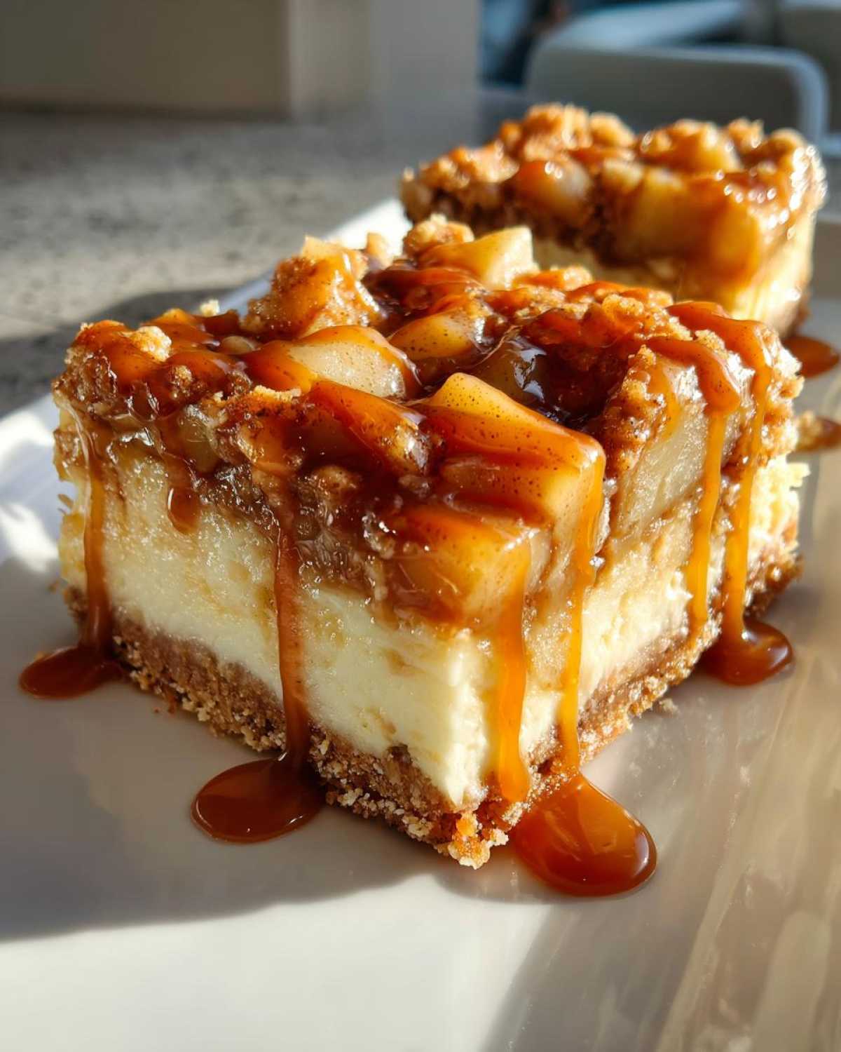Caramel Apple Cheesecake Bars - detail 3