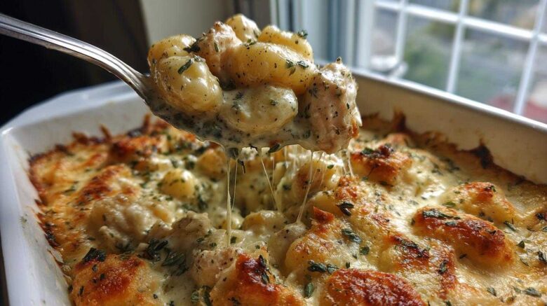 Chicken Alfredo Gnocchi Bake