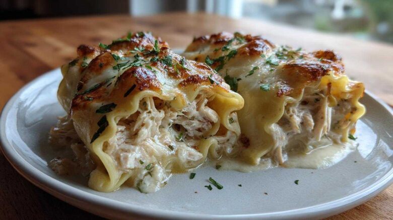 Chicken Alfredo Lasagna Roll-Ups