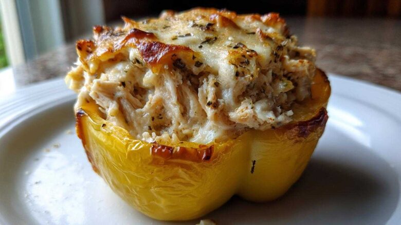 Chicken Alfredo Stuffed Peppers