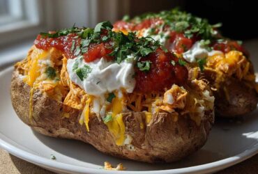 Chicken Taco Stuffed Potatoes