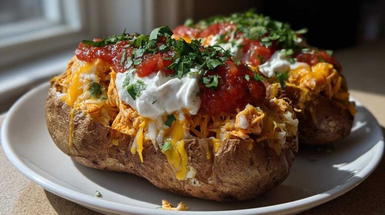 Chicken Taco Stuffed Potatoes