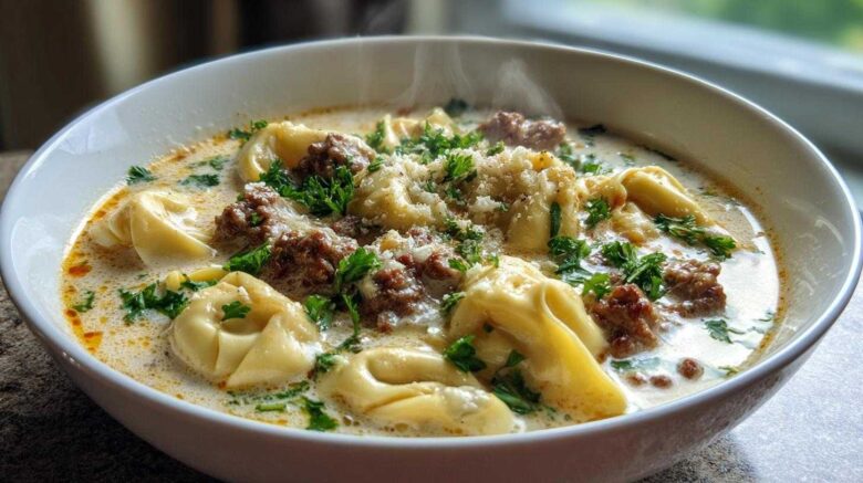 Creamy Beef Tortellini Soup