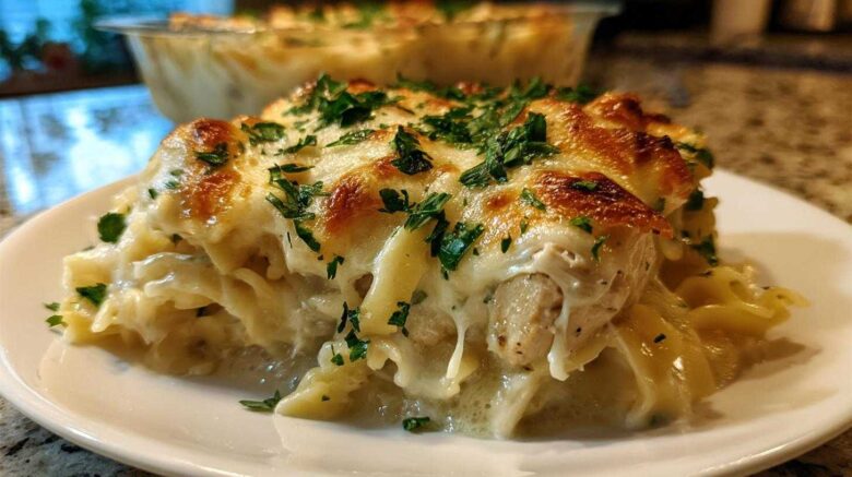 Creamy Chicken Alfredo Bake