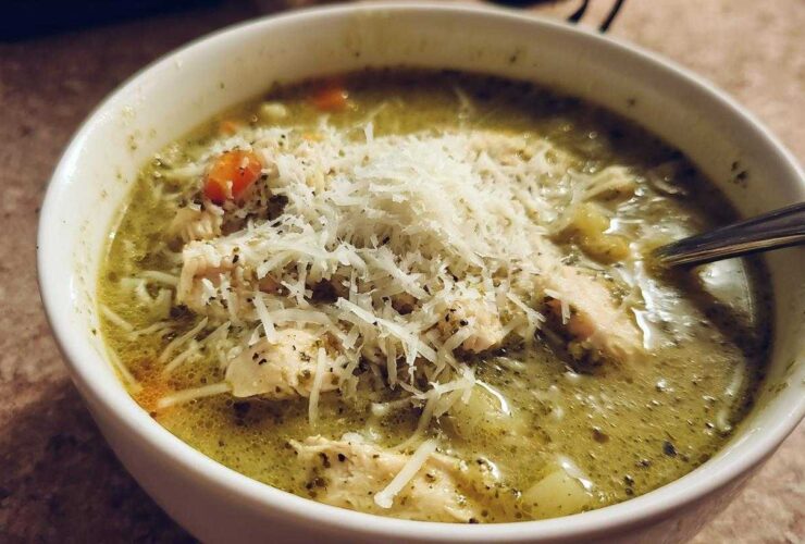 Creamy Chicken Pesto Soup