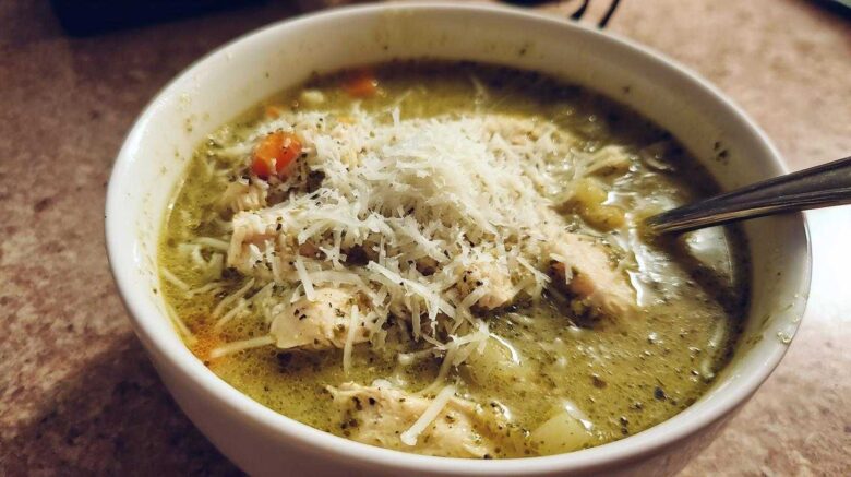 Creamy Chicken Pesto Soup