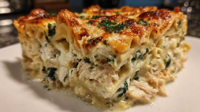 Creamy Chicken and Spinach Lasagna