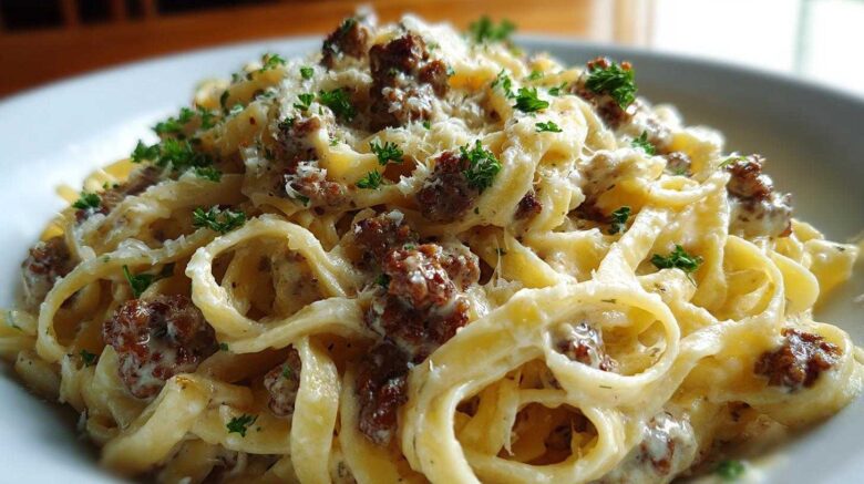 Creamy Garlic Sausage Pasta