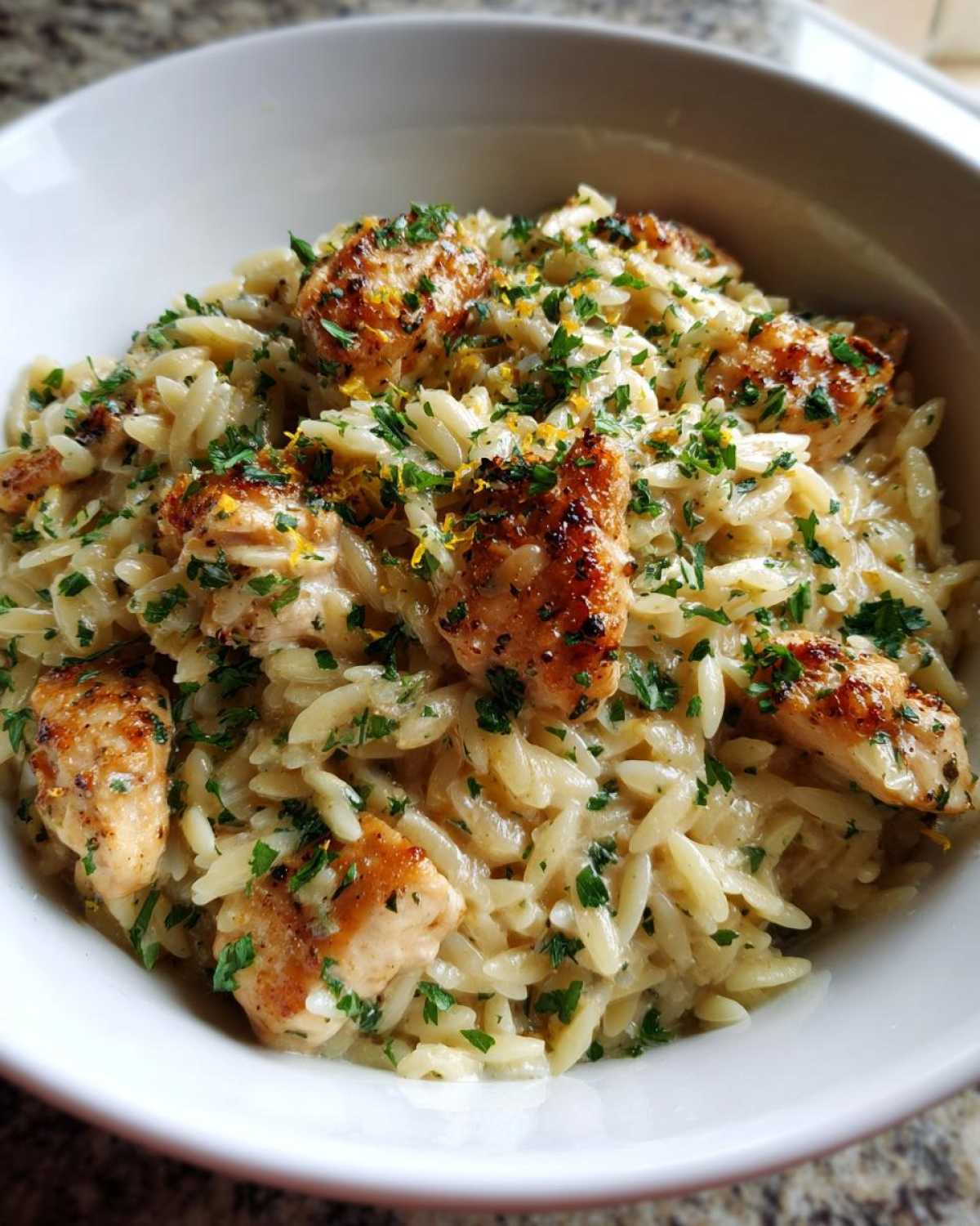 Creamy Lemon Orzo with Chicken - detail 3