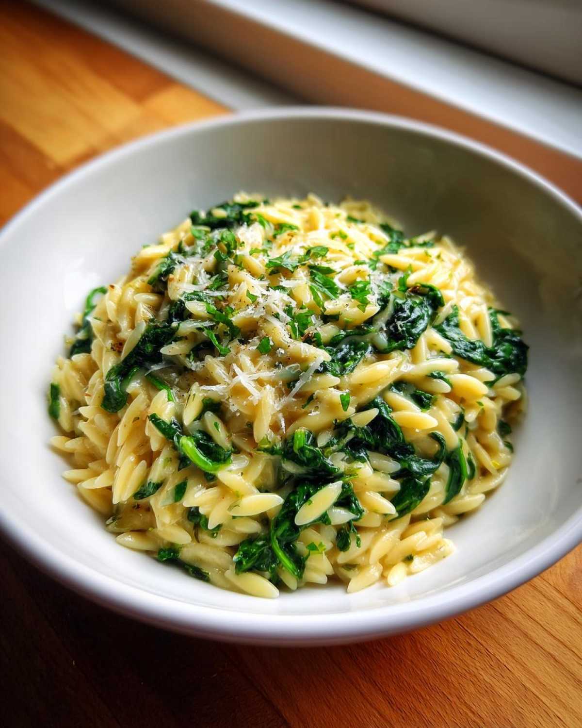 Creamy Lemon Spinach Orzo - detail 4