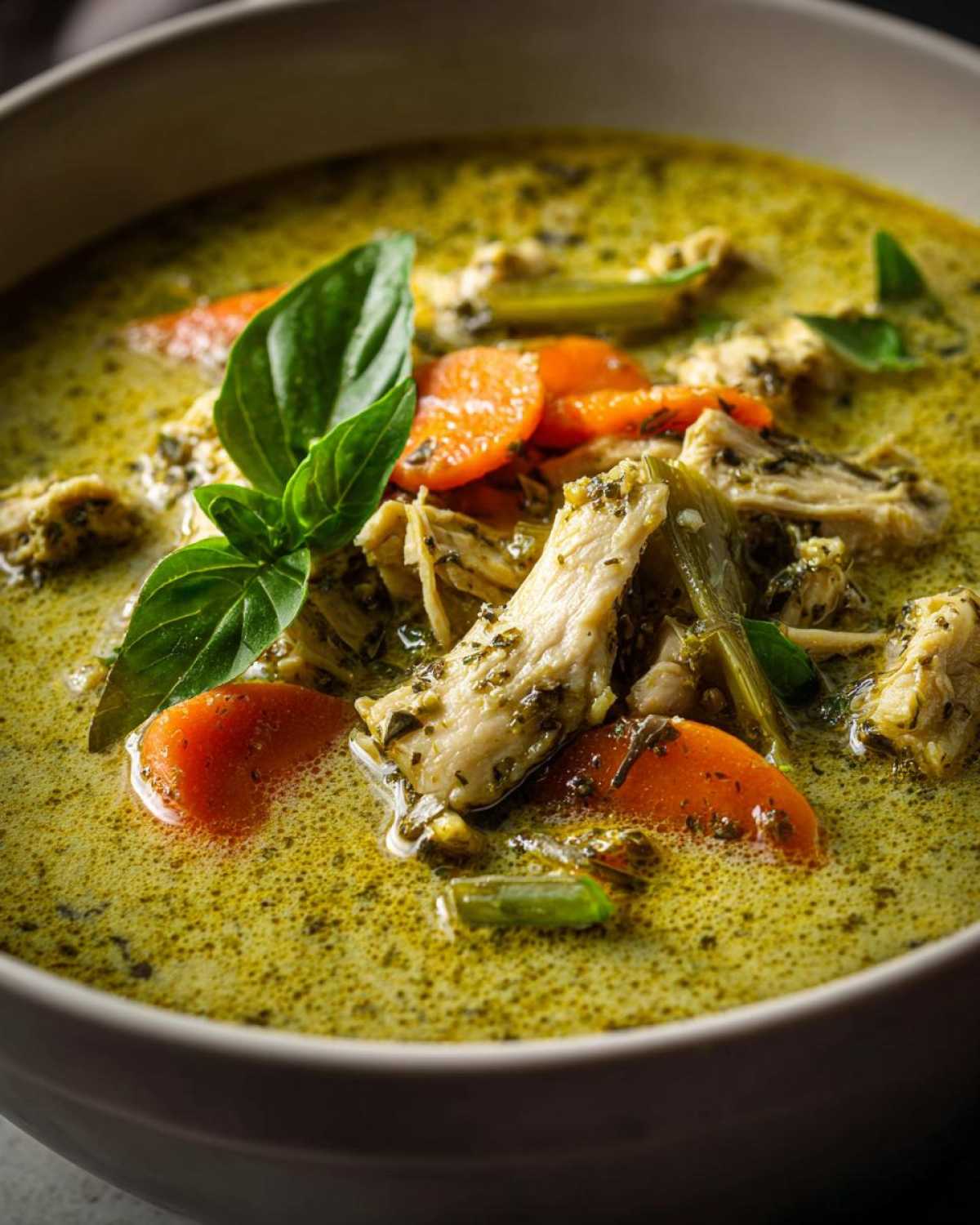 Creamy Pesto Chicken Soup - detail 1