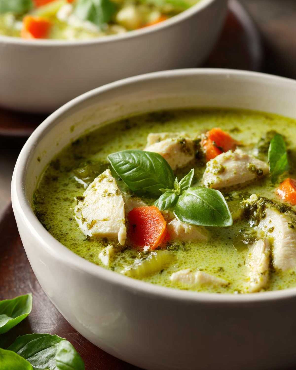 Creamy Pesto Chicken Soup - detail 2