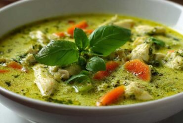Creamy Pesto Chicken Soup