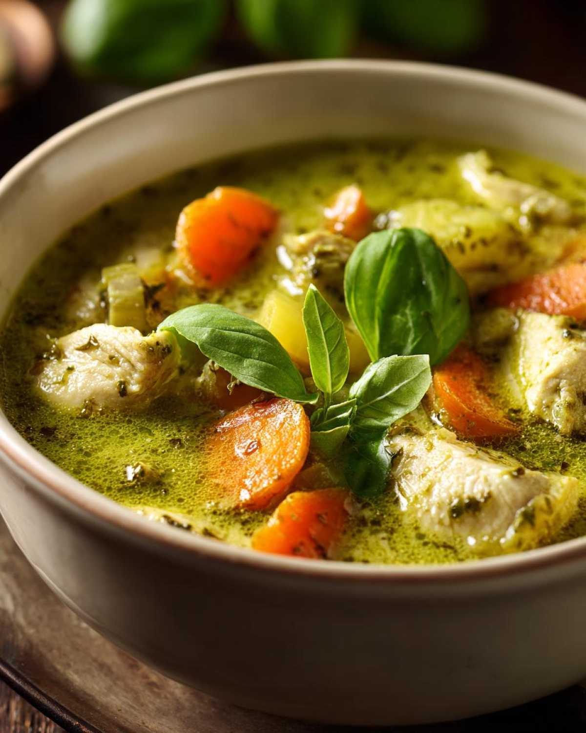 Creamy Pesto Chicken Soup - detail 4