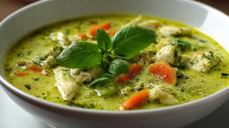 Creamy Pesto Chicken Soup