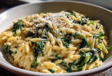 Creamy Spinach Parmesan Orzo