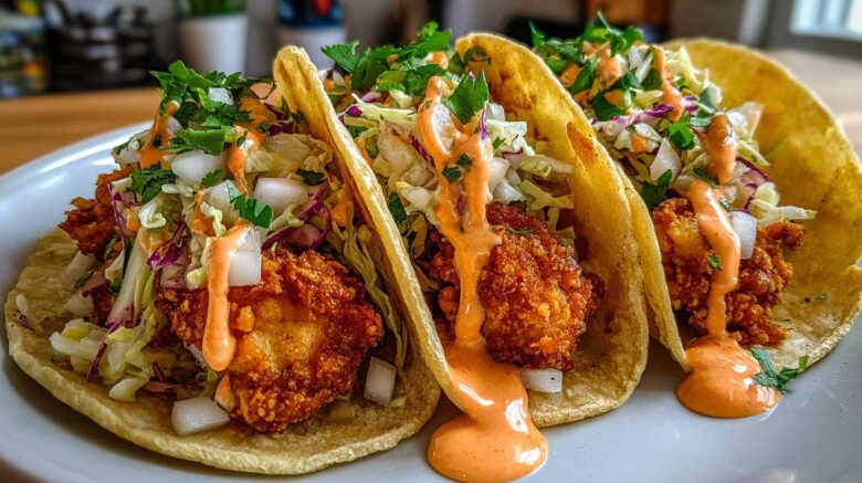 Crispy Chicken Tacos with a Secret Sauce